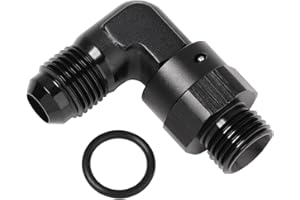 Podavelle 6AN Male Flare to 6AN -6 ORB O-ring Boss 90 Degree Swivel Fitting Adapter Aluminum Black