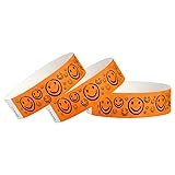 500 WristCo Neon Orange Smiley Face Tyvek