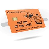 KCD Get Out of Jail Free Credit Card Sticker 3-Pack - Blue, Orange, Pink, White - Debit Card Skin Cover Vinyl Decals - Protect &amp; Personalize Credit/Debit Cards - Slim, Waterproof, Durable (Orange)
