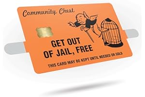 KCD Get Out of Jail Free Credit Card Sticker 3-Pack - Blue, Orange, Pink, White - Debit Card Skin Cover Vinyl Decals - Protect & Personalize Credit/Debit Cards - Slim, Waterproof, Durable (Orange)