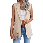 IDEALSANXUN Long Vest for Women Sleeveless Blazer Jackets Vest Tops