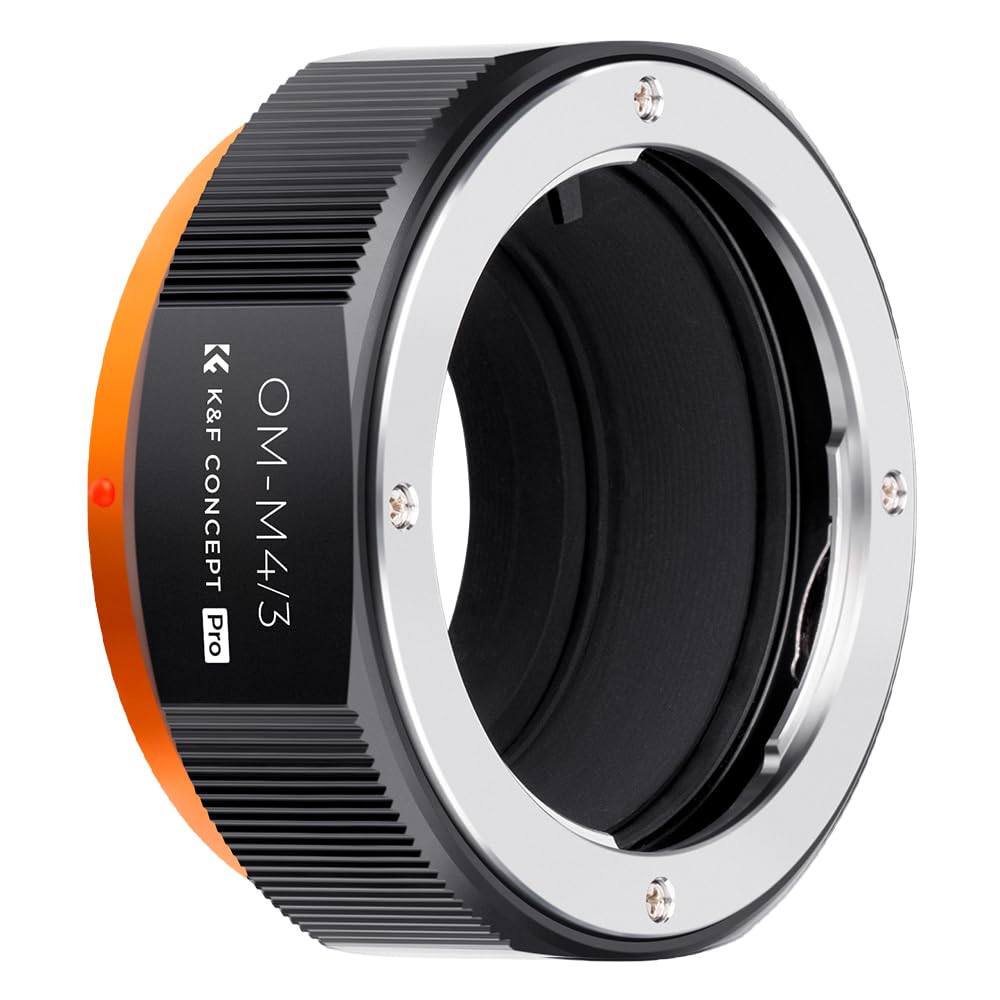 K&F CONCEPT Updated OM to M4/3 Adapter, Manual Lens Mount Adapter Compatible with Olympus Zuiko OM Mount Lens to Micro 4/3 MFT M43 Mount Cameras, Compatible with Olympus Lumix Camera BMPCC