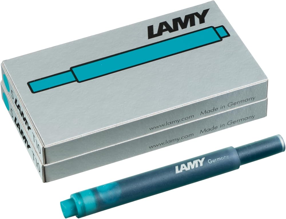 Lamy T10 Ink Cartridges Turquoise Set of 2 Large Capacity 1.25 ml