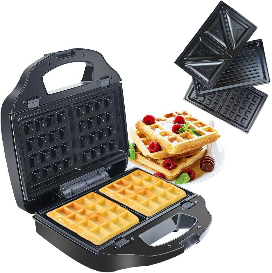 Gaufrier Croque Monsieur 3 en 1 pour Gaufrier Panini Sandwich LED et