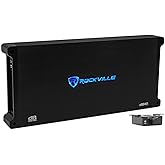 Rockville dB16 8000W Peak/2000W RMS Mono 2 Ohm Car Audio Amplifier | Class D, MOSFET Power Supply, Bass Knob, Subsonic Filter, 12dB Bass EQ, Phase Control, 200A Fuse