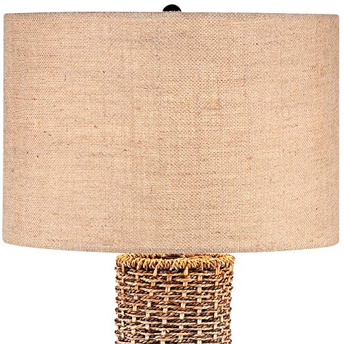 Coastal-Table-Lamp-Woven-Seagrass-Burlap-Drum-Shade-for-Living-Room-Family-Bedroom-Bedside-Nightstand-Office-360-Lighting Coastal Table Lamp Woven Seagrass Burlap Drum Shade for Living Room Family Bedroom Bedside Nightstand Office - 360…