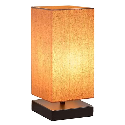 HENZIN Nachttischlampe Dimmbar,Tischlampe Schlafzimmer Stoff Schreibtischlampe mit Lampenschirm,Touch-Bedienung 5 Helligkeits