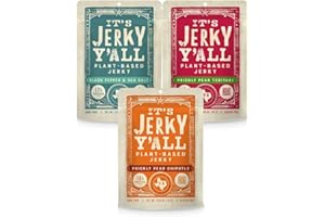 It's Jerky Y'all Plant Based Jerky Variety Pack | Beyond Tender and Tasty Vegan Snacks | Non-GMO, Gluten Free, Vegetarian (3 Pack)