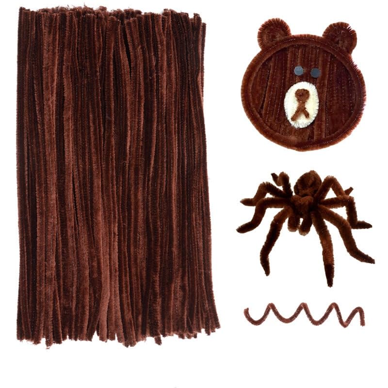 Photo 1 of 100 Pieces  Cleaners Chenille Stem, Pastel Candy Color Pipe Cleaners Set for Pipe Cleaners DIY Arts Crafts Decorations, Chenille Stems Pipe Cleaners (Brown)