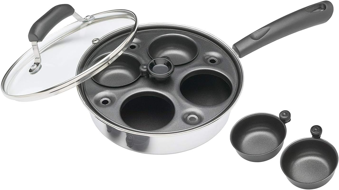 2 x Carbon Steel Non Stick Induction Safe 4Cup Egg Poacher, 21 cm Amazon.co.uk DIY & Tools