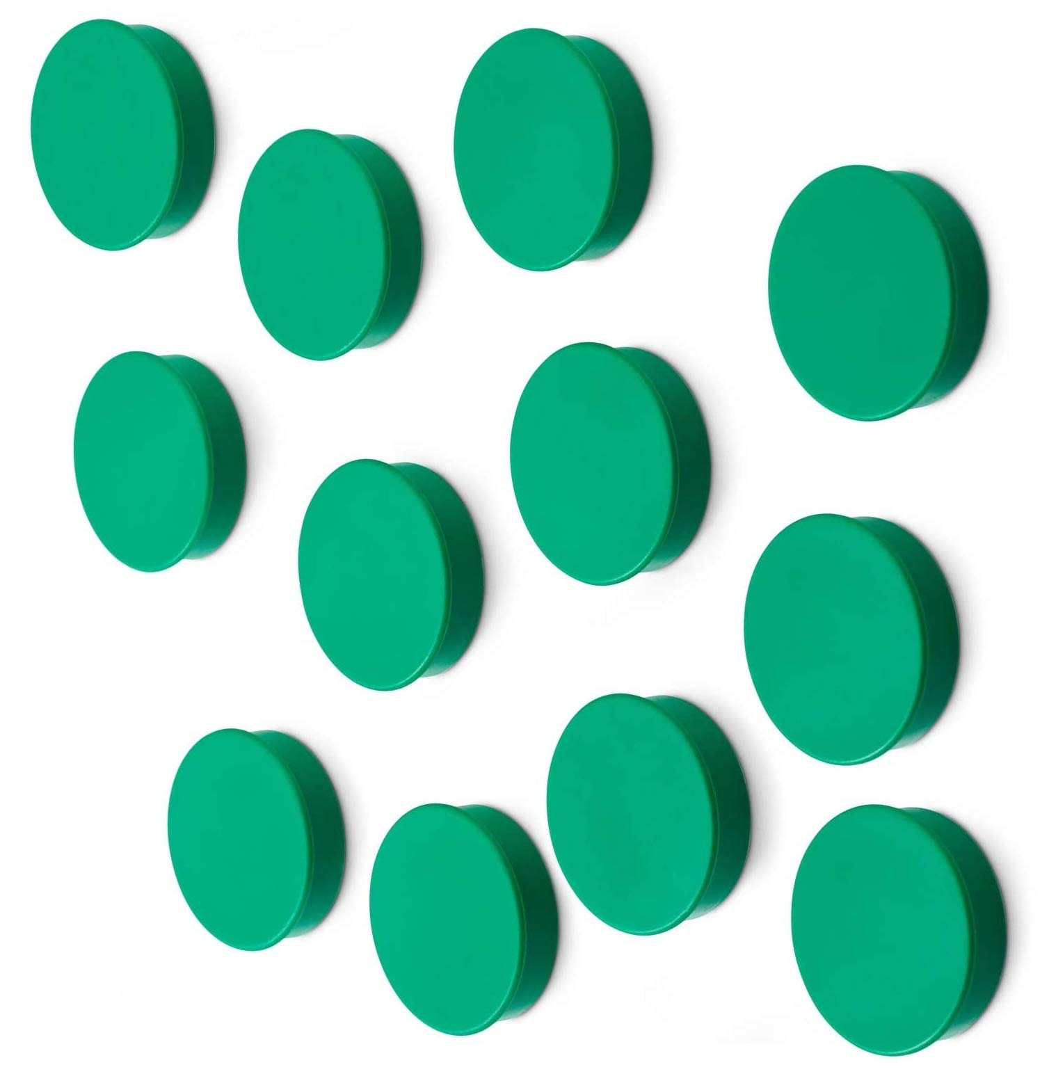 Scribble Strong Colourful Round Refrigerator and Whiteboard Magnets, Perfect for Homes and Offices,36mm Diameter (12 Pack) (Green)