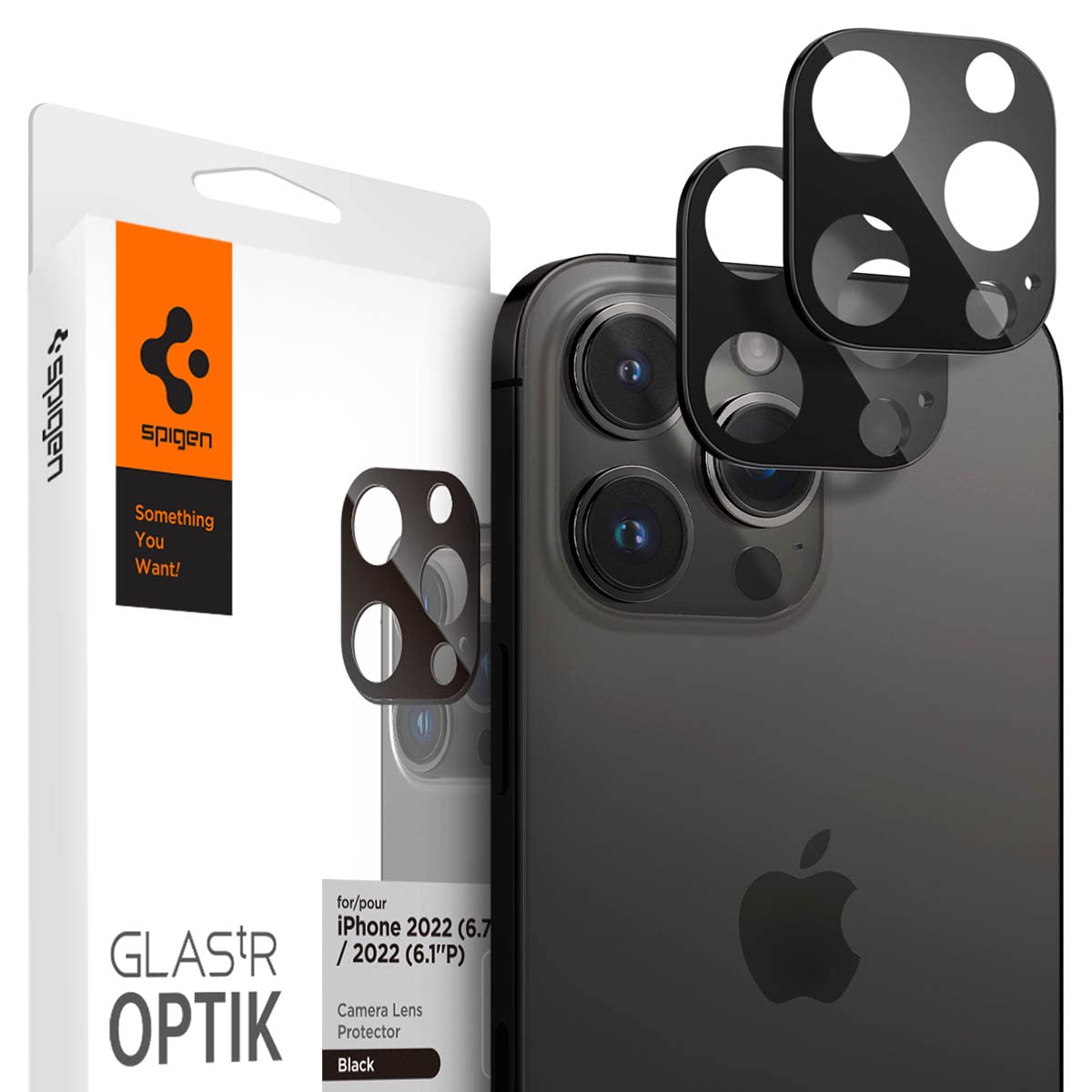Spigen Glas.tR Optik Tempered Glass Camera Lens Protector for iPhone 14 Pro / 14 Pro Max - 2 Pack (Black)