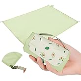 Fun Quest Picnic Blanket Waterproof – Packable Sand Proof Beach Blanket (0.42lb/0.66lb), Compact & Foldable, Fits in Pocket with Integrated Stakes, Ideal for Camping, Hiking, Travel, Concert, Festival