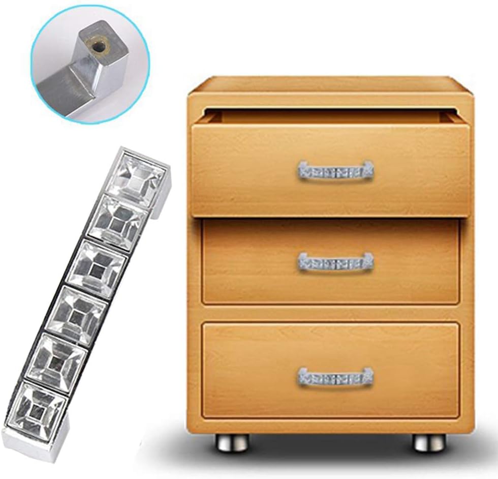 Onecreation 64mm Glass Diamond Crystal Drawer Knobs Europe Style Furniture Door Pull Handle For Dresser Cabinet Cupboard Kitchen Bathroom Knobs Clear Pull Crystal Rhinestone Door Handle Knobs 8pcs Home Kitchen Cooking