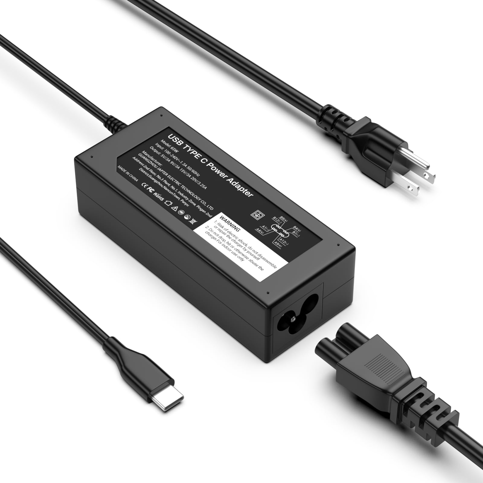 Photo 1 of Ruilezyo 65W USB C Laptop Charger Compatible with Dell Laptop and Universal Chromebook Also Compatible with Lenovo Chromebook USB Type C Power Cord