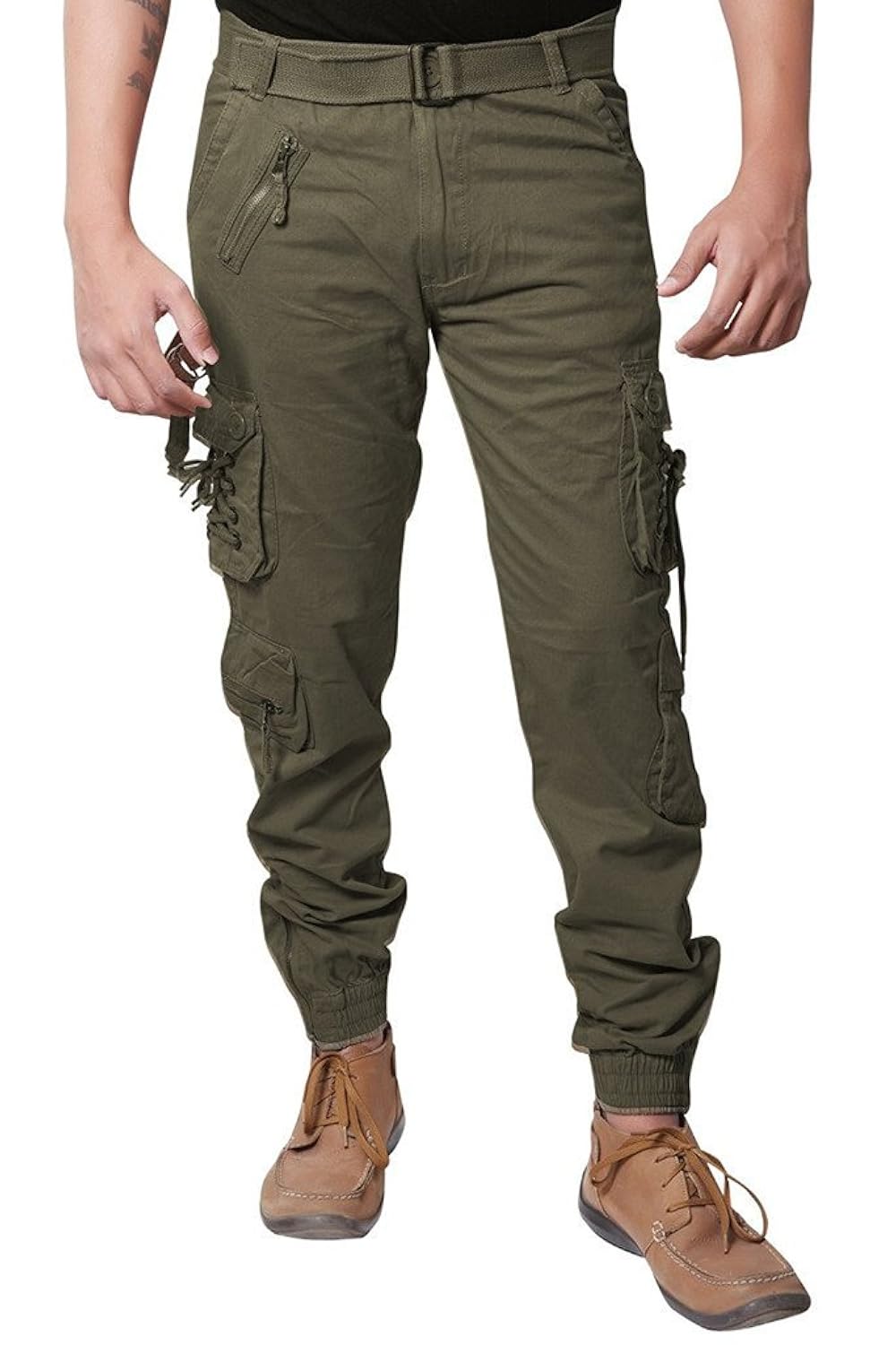 verticals men's cotton dori style relaxed fit zipper cargo pants