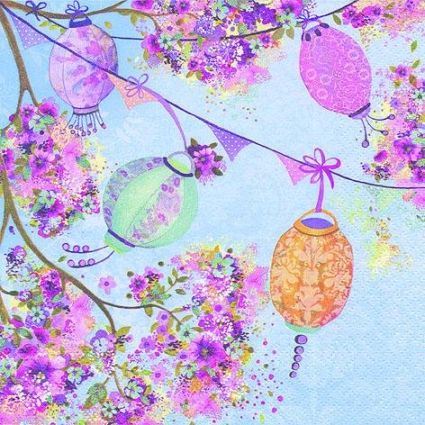 Creative Party PJ361338 Colorful Lanterns 3-Ply Lunch Paper Napkins-20 Pcs