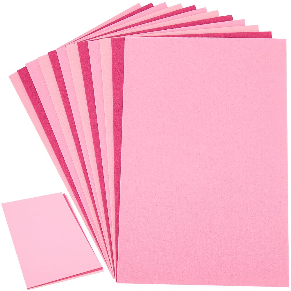 CRASPIRE 21Pcs Felt Fabric Sheets 7.87 x 11.81 inch Pink Non Woven Felt Sheets 2.3mm Thick Patchwork Sewing Felt Fabric Rectangle for DIY Sewing Crafts Handicraft School Projects Decoration