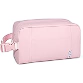 NOL Natural Organic Lifestyle Freezable Snack Bag, Leakproof Cooler Lunch Bag, Reusable, Zip Closure with Buckle Handle Nylon Waterproof Snack Box for Work Travel-Pink