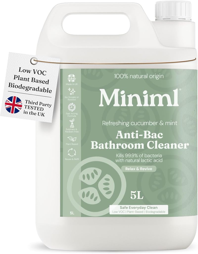 Miniml Anti-Bac Bathroom Cleaner 5L Refill Cucumber Mint Scent