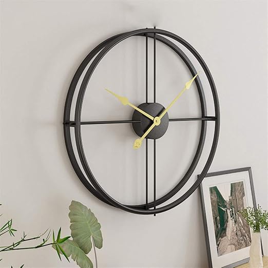 Chengstore Reloj De Pared Diseno Moderno Reloj Silencioso De Metal