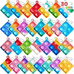 JOYIN Square Pop Fidget Keychain Mini Fidget Toys