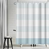ggaimwf 71x71 Inch Blue and White Striped Waffle Shower Curtain Ombre Nautical Splicing Stall Bath Curtain Rustic Farmhouse Neutral Bathtub Curtain for Kids Bathroom Waterproof Decor with Hooks