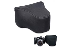 JJC Lightweight Neoprene Camera Pouch Case for Canon EOS R8 R10 Rebel T7 T6 T6i Nikon Z50 Z6 Z7 D3300 D3400 D5300 Sony FX30 F