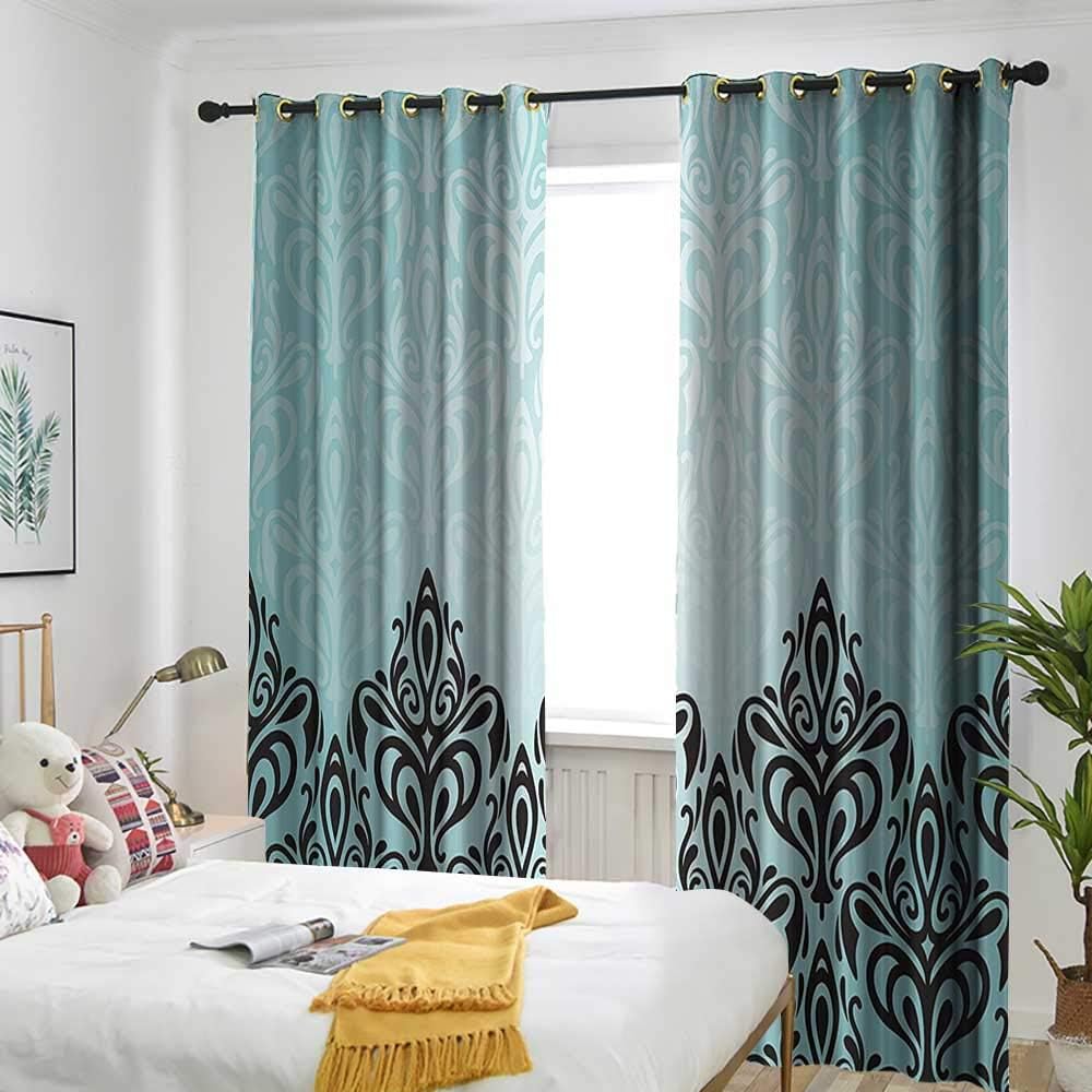 Amazon Com Damask Decor Sliding Door Curtain Modern Damask Motif