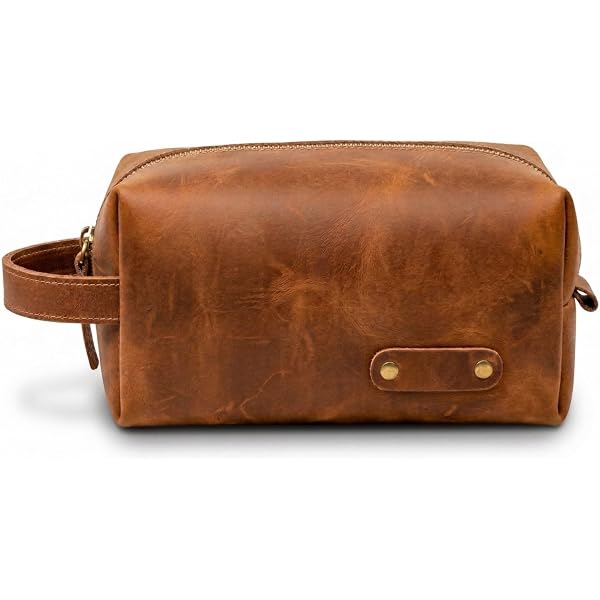 best pre made travel size toiletries bag Clear Leather Toiletry Case