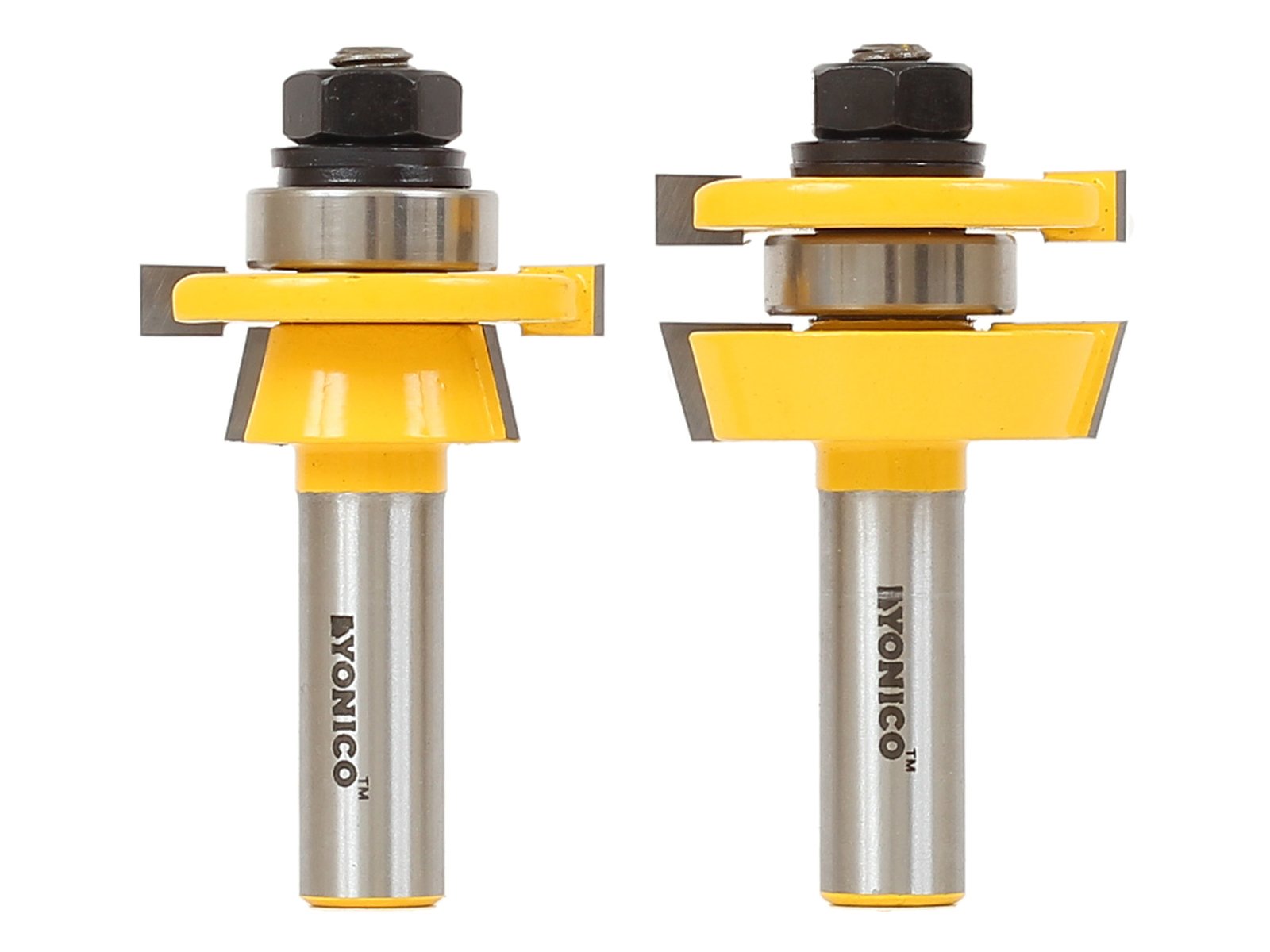 Yonico 12249 Shaker 2 Bit Rail and Stile Router Bit Set 1/2-Inch Shank โ image 1