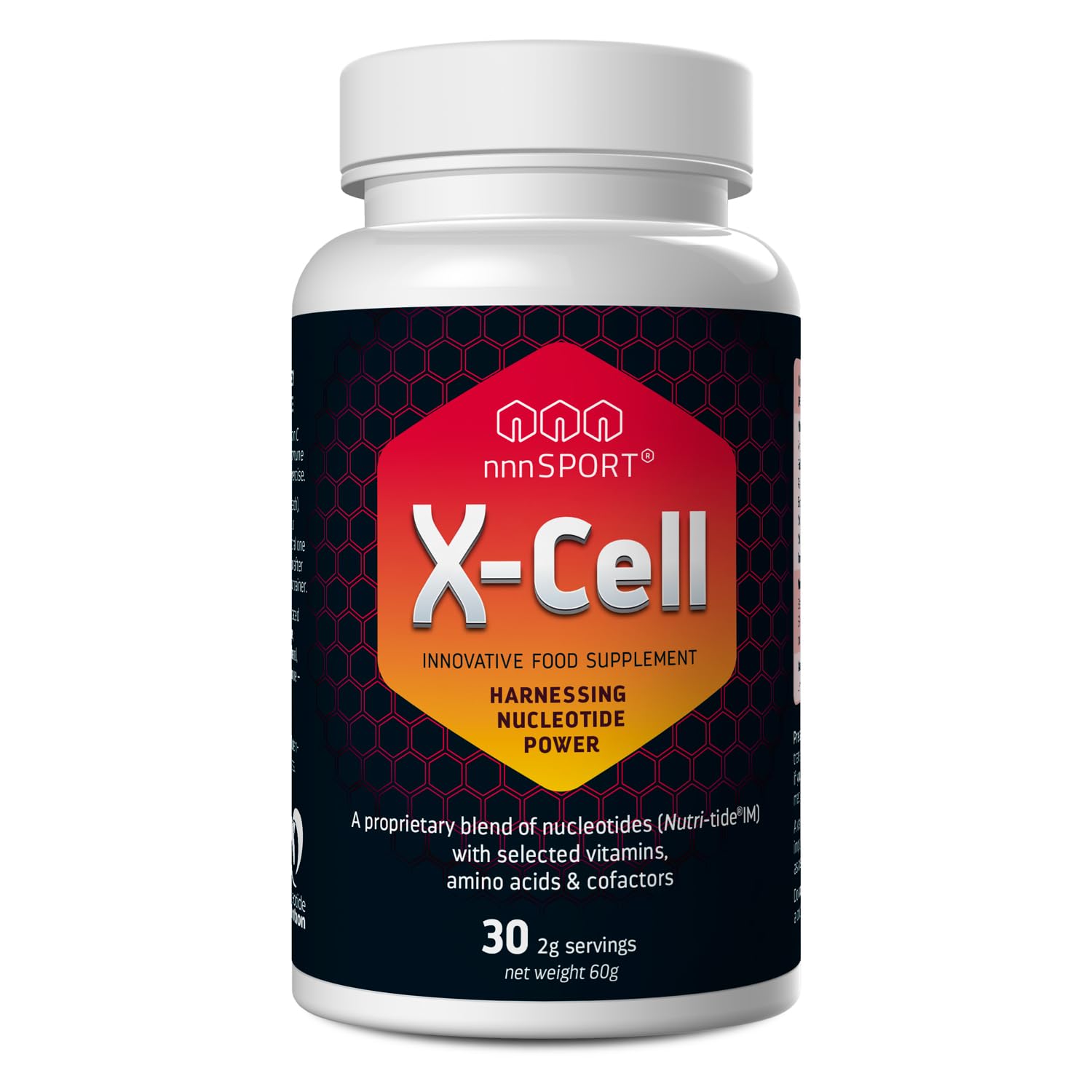 Nucleotide Nutrition, nnnSPORT X-Cell Food Supplement, Verified Stress & Recovery support, 60g Soluble Powder - 30 Servings