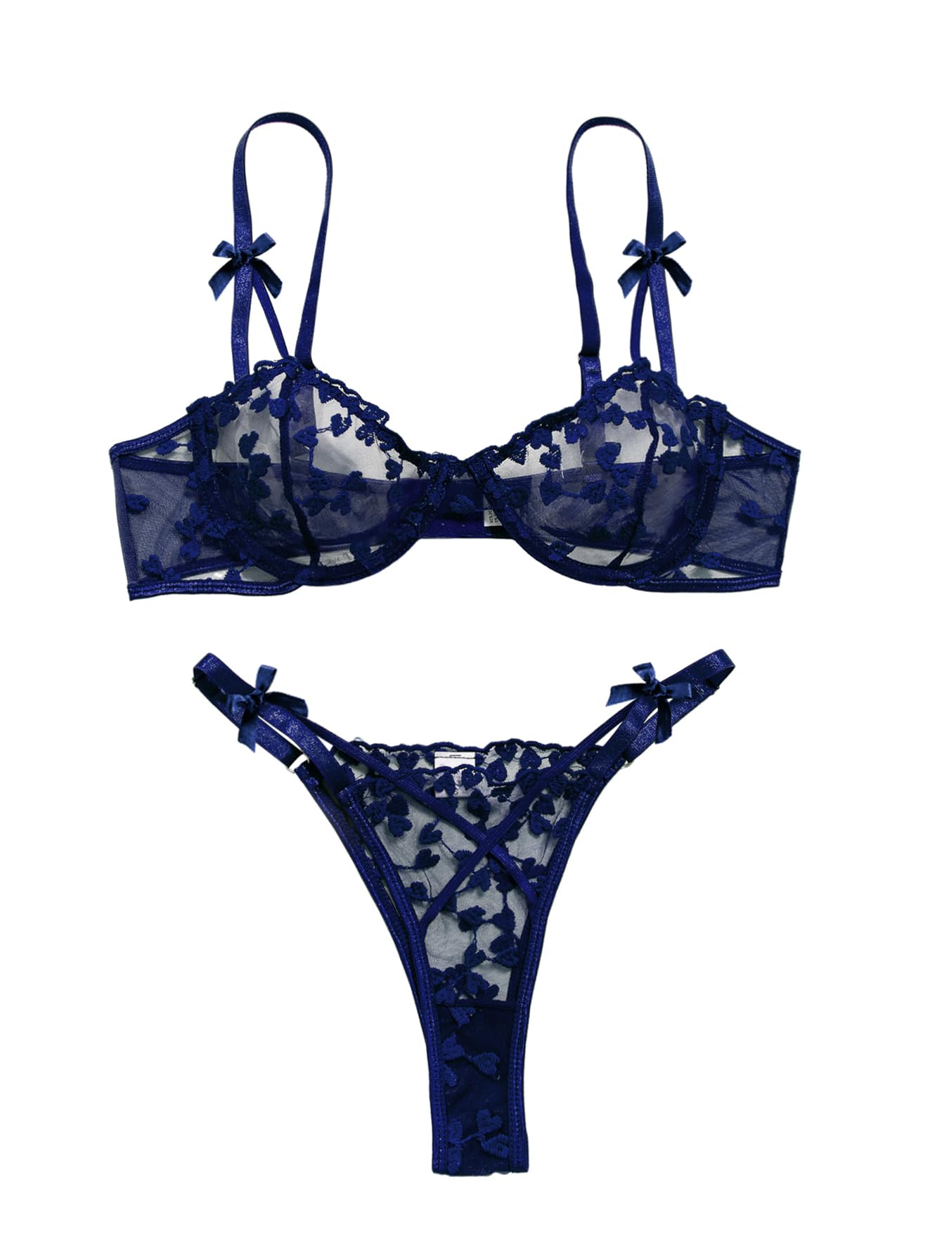 Lilosy Sexy Cute Underwire Push Up Strappy Heart