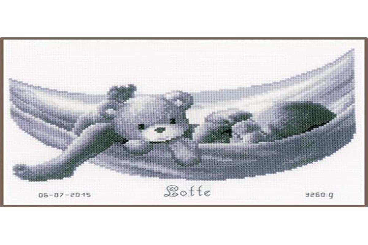 Vervaco Birth Record Baby in Hammock Counted Cross Stitch Kit, Multi-Colour