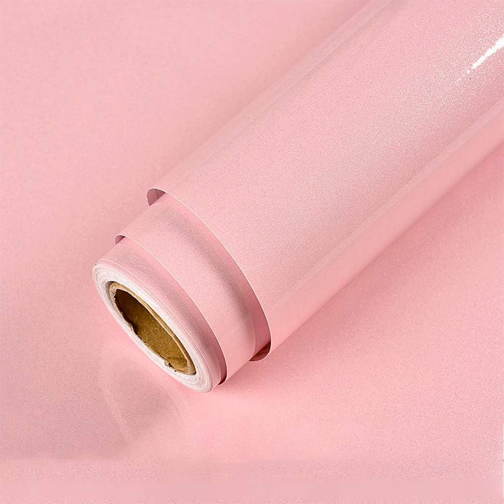 Hode Pink High Gloss Vinyl Wrap for Furniture Waterproof Sticky Back Plastic Roll Peel and Stick Self Adhesive Wallpaper