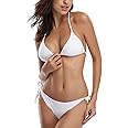 SHEKINI Women's Tie Side Bottom Padded Top Triangle Bikini Bathing Suit