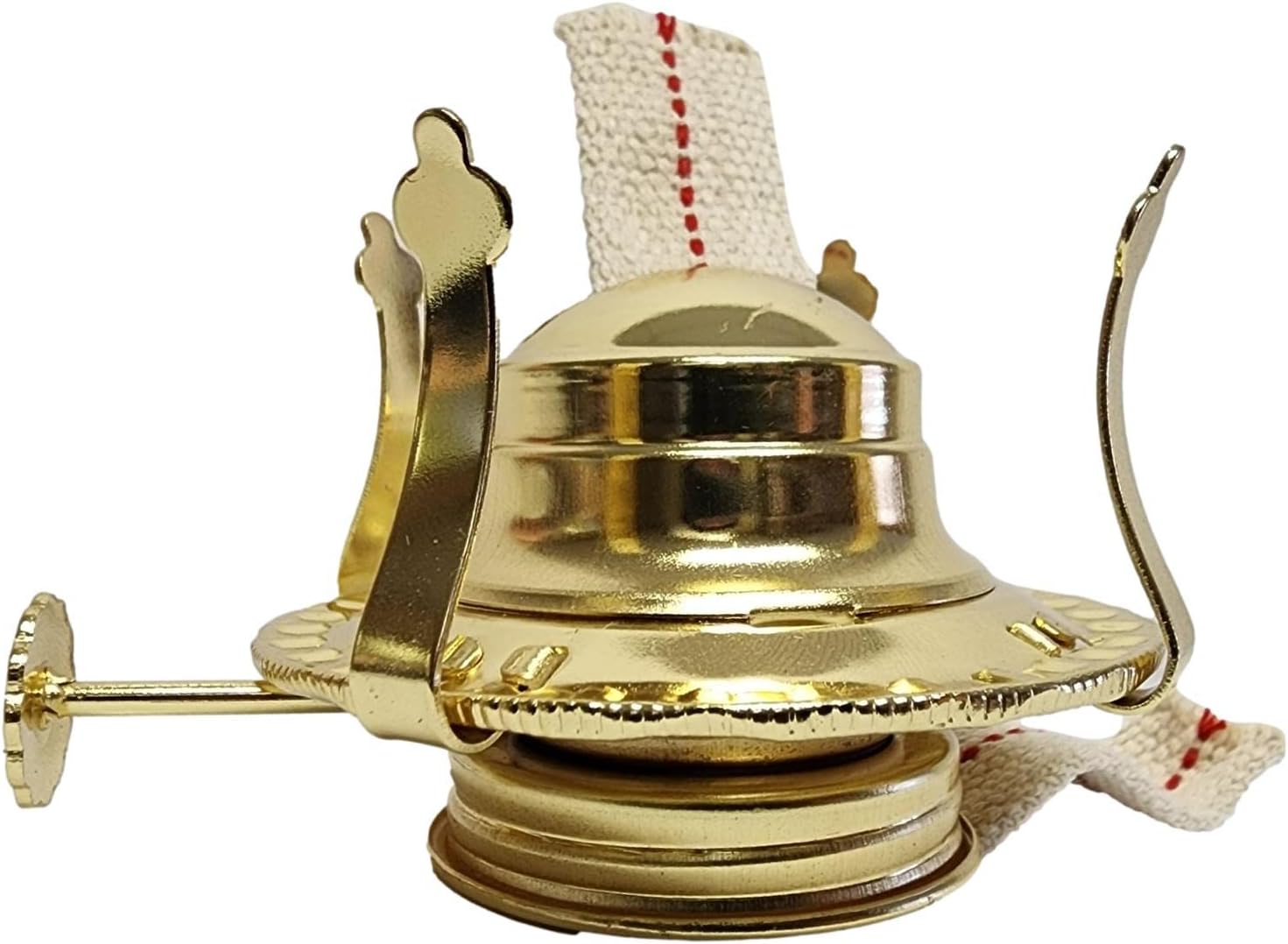 Oil Lamps & Accessories - Light of Mine Oil Lamp Replacement Burner | #2 Brass Plated Burner | Oil Lamp Replacement Parts | Burner | Reduction Ring & Replacement Wick for Antique Hurricane Lamps (Pack of 1)