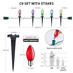 C9 Christmas String Lights Outdoor - 25.7 Feet 20