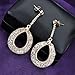 Mytys Dangle Earrings for Women Heart Drop Earring Mesh Crystal Earrings