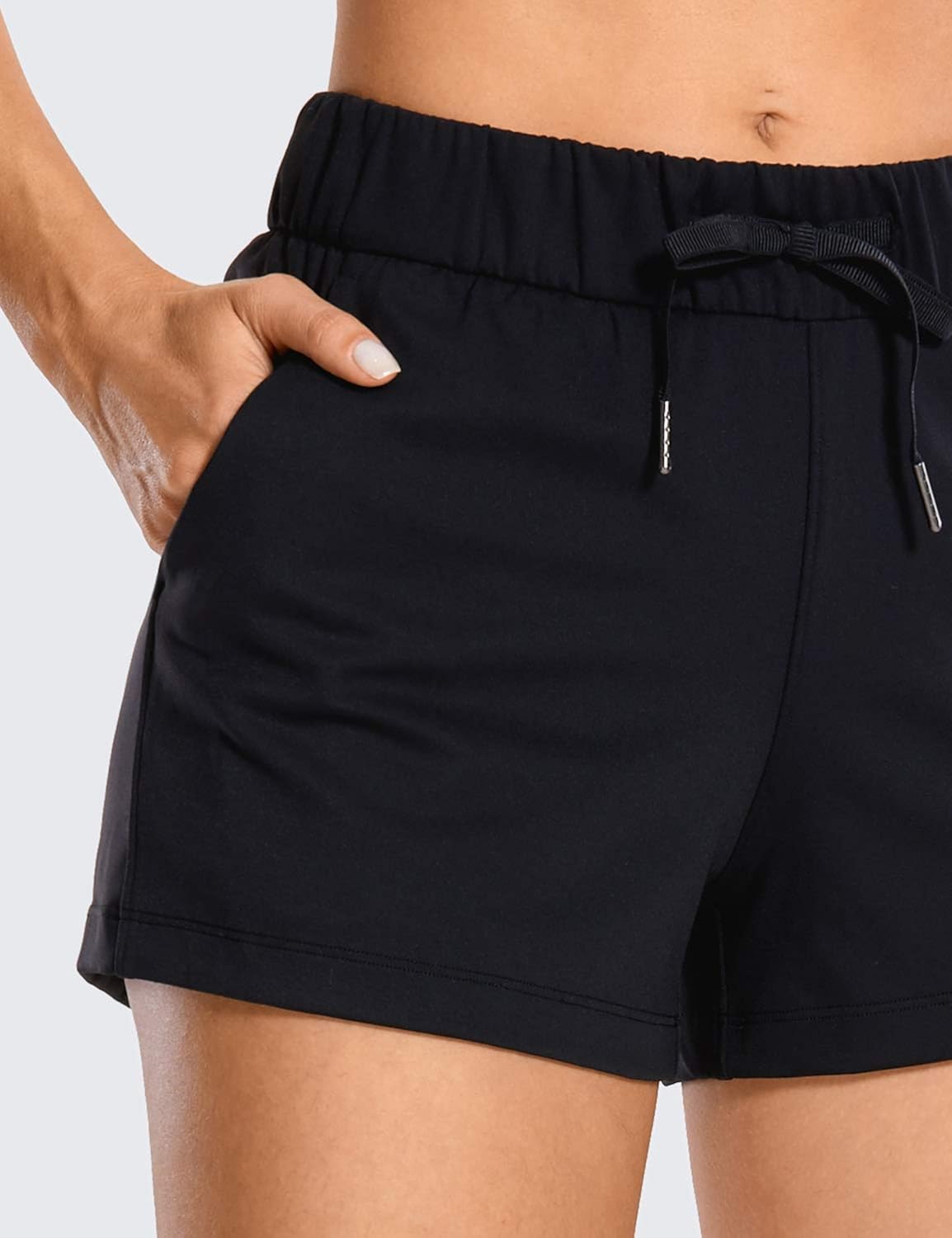 CRZ YOGA Women's Stretch Lounge Travel Shorts Elastic Waist Comfy Workout Shorts with Pockets -2.5 Inches at  Women’s Clothing store