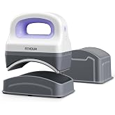 EENOUR Hat Press Machine, Mini Heat Press for Caps with 3 Heating Levels &amp; Auto-Off, Handheld Cap Easy Press with 3"&times;5.5" Arched Heating Plate, 2 Press Platens, A Safety Base