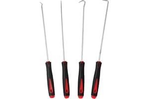BETHEL Pick and Hook Set, 4 Pieces Long Pick Set Mechanic Use for Removing Oil Seals and O Rings, Automotive & Electronic Han
