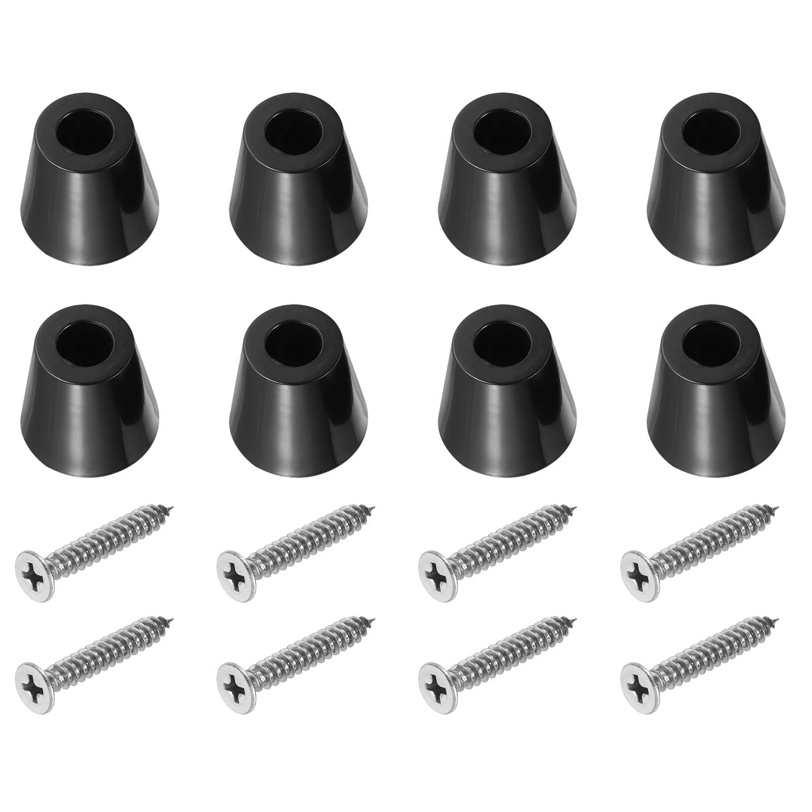 PATIKIL Cutting Board Feet, 8 Pack Round Rubber Feet Bumpers Non Slip Bumper Pads with Stainless Steel Screws for Furniture Chairs Desks Electronics (0.24"Wx1.26"H)