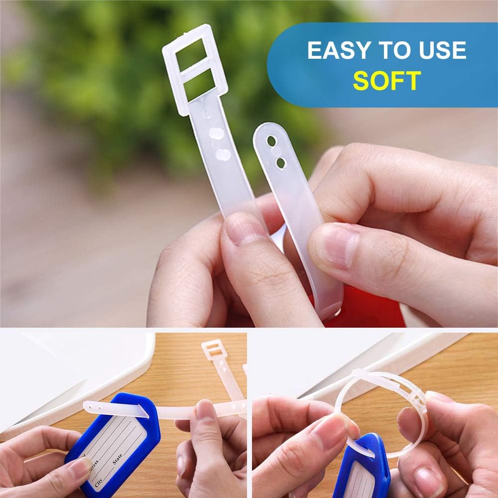 10 Pcs Luggage Tags, 3.4x1.9 Inches Plastic Luggage Identifiers with Lanyard, Name Tags Travel Accessories, Waterproof ID Tags Multi-Color Airplane Suitcase Labels: Office Products