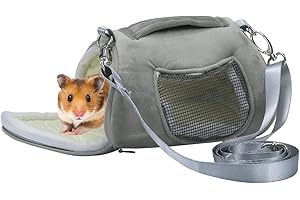 Litewoo Hamster Travel Carrier Portable Outgoing Breathable with Adjustable Shoulder Strap Pet Carrying Bag for Sugar Glider Hamster Rat Chipmunk