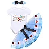 Toddler Baby Girls 1st Birthday Outfit Romper + Tutu Skirt + Headband Cake Smash Photo Shoot Clothes Set