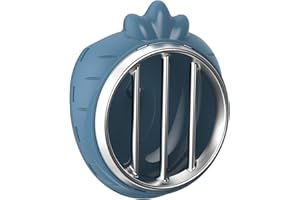 TOKAYIFE Small Animal Hay Feeder, Chew-Proof ABS Body, 304 Stainless Steel Grid Timothy Alfalfa Rack for Rabbit Bunny Guinea Pig Chinchilla Cage Hutch Crate (34oz, Blue)