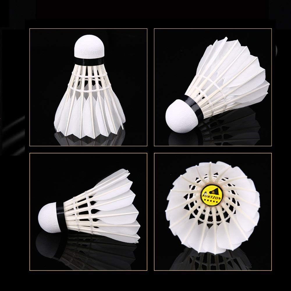 Portzon 12-Pack Goose Feather Badminton Shuttlecocks with Great Stability and Durability, High Speed Badminton Birdies Balls : Sports & Outdoors