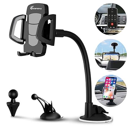 3-in-1 Universal KFZ Handyhalterung, Vansky Auto Handy Halter | Lüftungshalter, Armaturenbrett-Halterung und Windschutzscheib