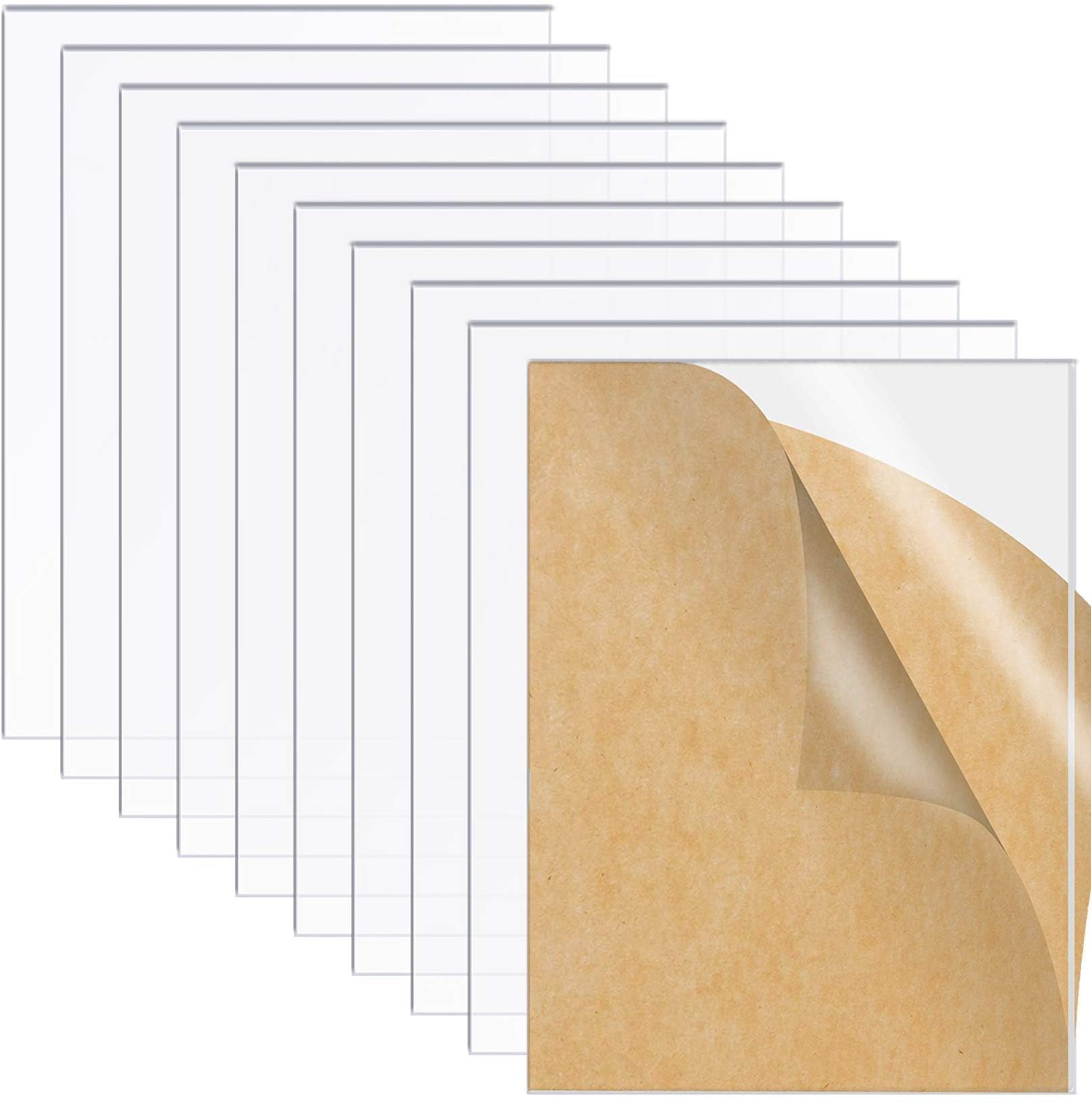 10pcs Clear Acrylic Sheet Perspex Sheet 2mm Transparent Square Panel for Picture Frame, Glass Replacement Signs 150 * 100mm — image 1